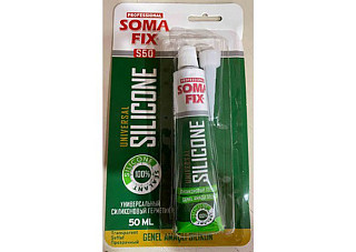 Герметик силиконовый SOMA FIX универсальный, прозрачный, 50мл, Турция S50 /36