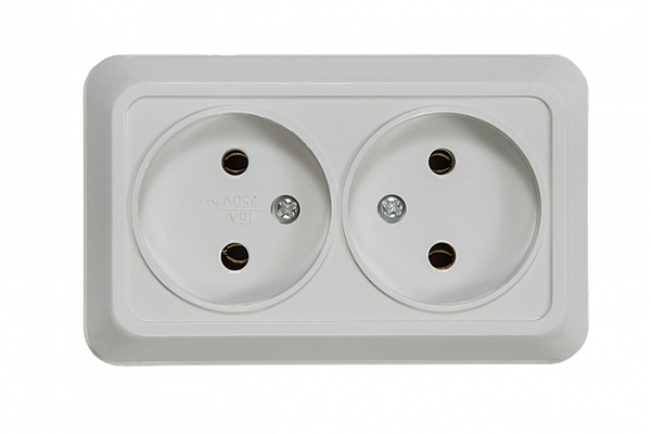 Розетка IN HOME BOLLETO 7102 двойная, накладная, белая (822)