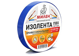 ТIM515T Профессиональная изолента ПВХ 15мм х 20м синяя МИЛЕН/60/6