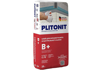 Клей для плитки PLITONIT В+ C2TE керамогранита 1200x900 и нат камня 1.4mpa 25кг Н012778 (1/48)