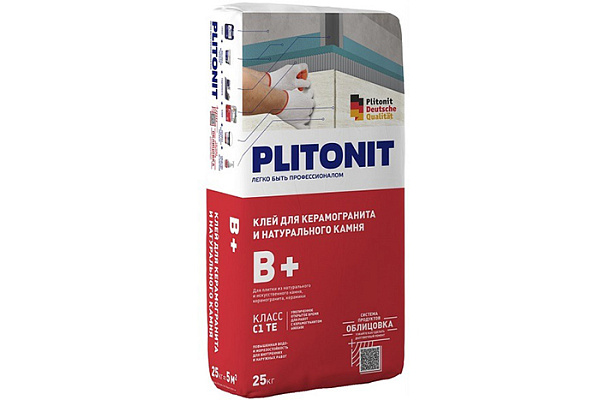 Клей для плитки PLITONIT В+ C2TE керамогранита 1200x900 и нат камня 1.4mpa 25кг Н012778 (1/48)