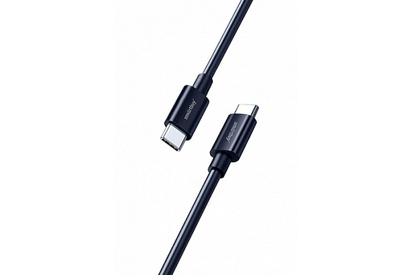 Кабель для зарядки и передачи данных Smartbuy S73 Type C черный, 6А, 60 вт, 1м (iK-3112-S73b) (158)