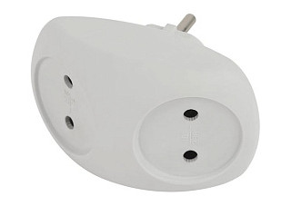 Разветвитель ERA 2 гнезда SPx-2-W б/з 10А 2200Вт полусфера белый (Б0053480) (9873)