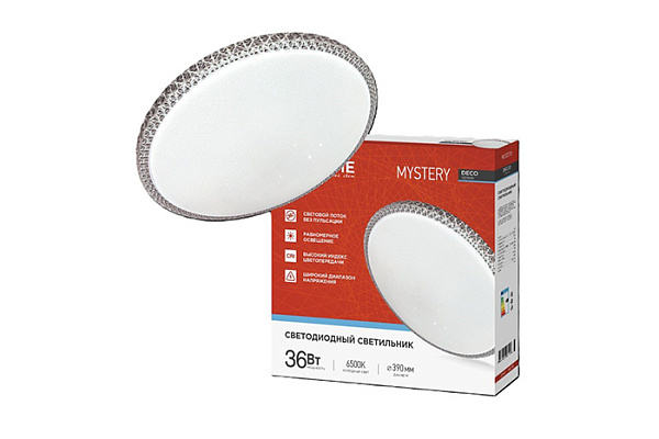 Светильник светодиод IN HOME DECO 36Вт 230В 6500К 3240Лм 390х78мм MYSTERY (1598)