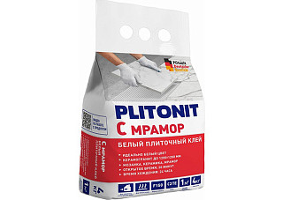 Клей для плитки PLITONIT С мрамор белый (пакет 4кг) H006387