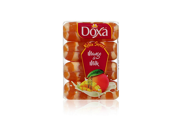 Мыло туалетное DOXA relax series mango&milk 4х75г 300г (1/24)
