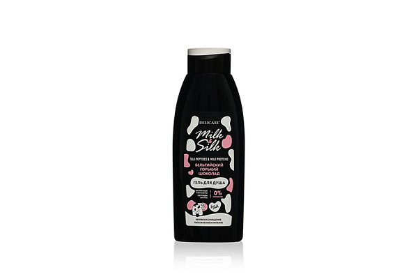 Гель для душа DELICARE milk&silk бельгийский горький шоколад 500мл (1/15)