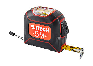 Рулетка ELITECH 5мх19мм, отверстие для обзора, магнитный зацеп, ABS пластик 310501