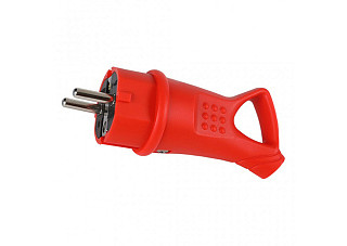 Вилка SMARTBUY 2P+PE 16A 230В IP44 угловая с кольцом каучуковая красная (SBE-16-P08-Rr)