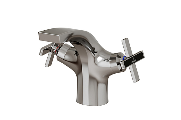 Смеситель для раковины MIXLINE ML37-04 Cross (Латунь,Длина излива 12см,кран-букса 1/2", п/г)