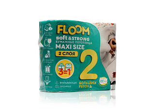 Полотенца бумажные FLOOM 2-х слойные 3в1 2 рулона