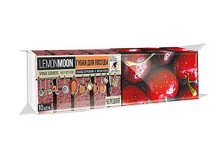 Губка для посуды LEMON MOON RETRO 10шт крупнопористые черешня 100х71х35мм L015 (1/16)