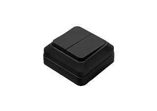 Выключатель IN HOME BOLLETO 7023B двухклавишный, накладной, черный (023)