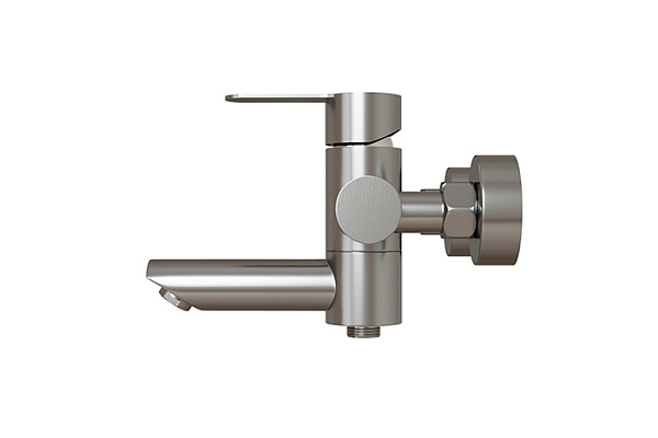 Смеситель для ванны 35k MIXLINE MLSS32-01 Stainless (Нерж. сталь,Длина излива 12см,Картридж 35мм)