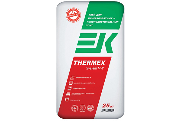 Клей для плитки ЕК THERMEX для экструдированного пенополистирола (25,0кг)