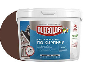 Краска акриловая OLECOLOR атмосферостойкая по кирпичу, коричневый (3,0кг) 