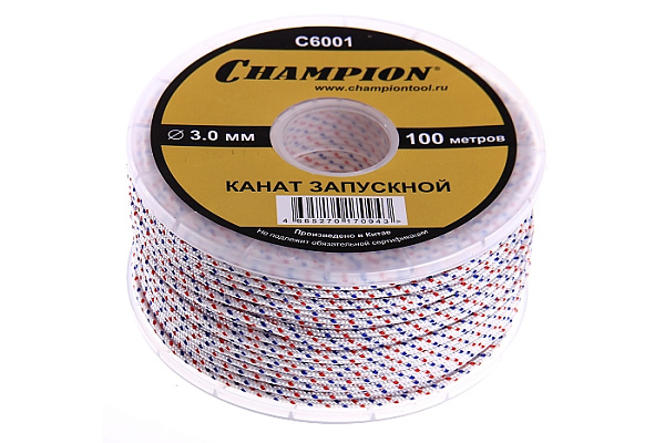 Канат запускной CHAMPION 3,0мм 100м, CHAMPION, C6001
