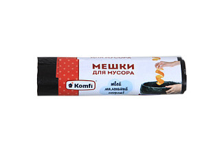 Мешки для мусора KOMFI ПНД 60л 8мкм в рулоне черные 20шт PM620BL (1/50)