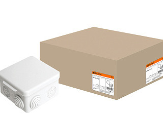 Коробка распаячная TDM ОП 80х80х50мм, крышка, IP54, 7вх (1401-0112) (1401-0512)"