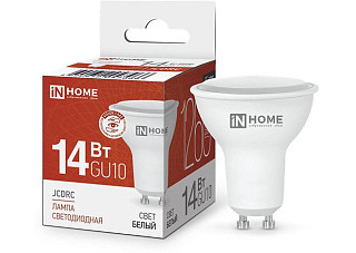 Лампа светодиодная IN HOME LED-JCDRC-VC 14Вт 230В GU10 4000K 1260Лм 10/100 (7966)