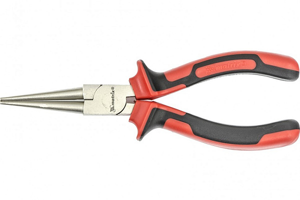 Круглогубцы MATRIX NICKEL 160мм никелированные двухкомпонентные рукоятки (17355) (1/60)