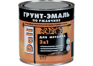 Грунт-эмаль по ржавчине 3 в 1 DALI оранжевый RAL 2004 (0,75л) 