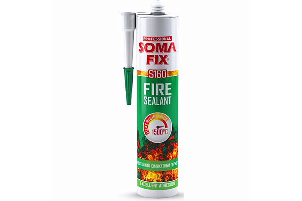 Герметик силикатный SOMA FIX  (огнестойкий 1500 °C), 310мл Турция S160