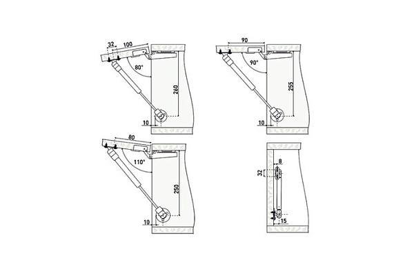 Лифт газовый StahlBuro N100 матовый черный (1/100)