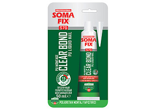 Клей SOMA FIX (монтажный, водостойкий, прозрачный) 50мл Турция S70