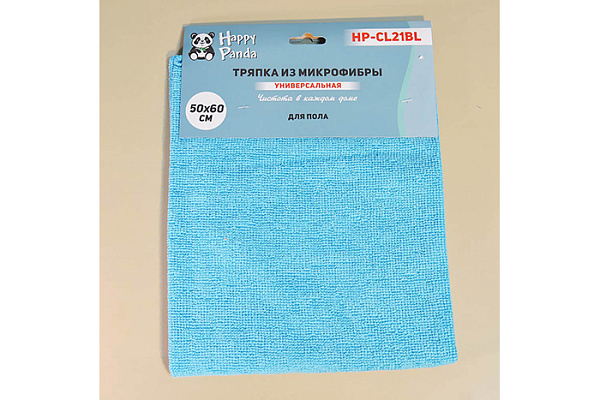 Тряпка для пола HAPPY PANDA микрофибра бирюзовый 50х60см HP-CL21BL