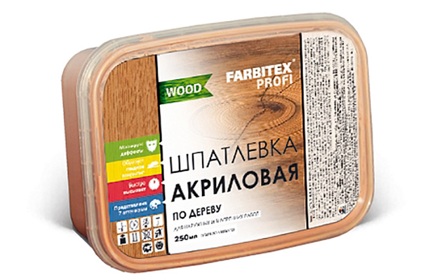 Шпатлевка FARBITEX ПРОФИ WOOD акриловая по дереву бук 0,25л (1/12)