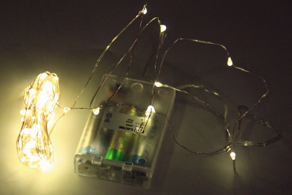 Гирлянда TDM "Роса50" светодиодная  50LED, 5м, 3000К, 3хАА (0361-0052)