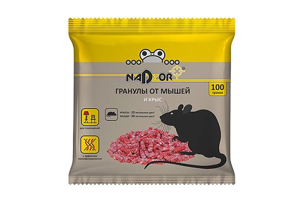 Гранулы от мышей и крыс NADZOR 100г NASA368 (1/50)