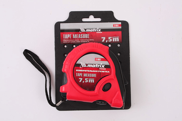 Рулетка MATRIX Rubber 7,5м х 25мм обрезин (31001) (1/50)