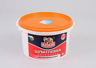 Шпатлевка OLECOLOR акриловая для наружных работ 3кг (1/6)