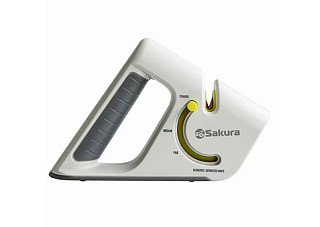 Ножеточка SAKURA SA-6657G 3 степени заточки +ножницы и зубч.ножи 