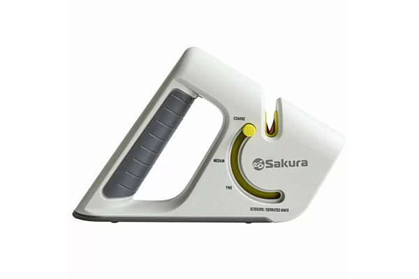 Ножеточка SAKURA SA-6657G 3 степени заточки +ножницы и зубч.ножи 