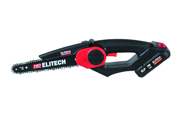 Пила цепная ELITECH HD CS 2008BLK (б/щ, 20В,1х20В Li-ion, шина 20см, шаг1/4, паз1,1мм) E1611.016.00