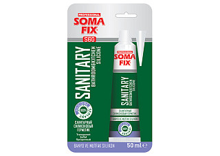 Герметик силиконовый SOMA FIX санитарный, прозрачный, 50мл Турция S60
