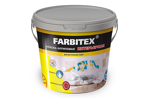 Краска ВД FARBITEX интерьерная (3,0кг)