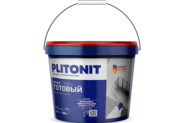 Грунт PLITONIT PROFI морозостойкий, глубокого проникновения, готовый, 10л H010886/Н013044