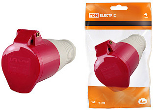 Розетка TDM 224 переносная 3Р+РЕ 32А 380В IP44 (0603-0013)
