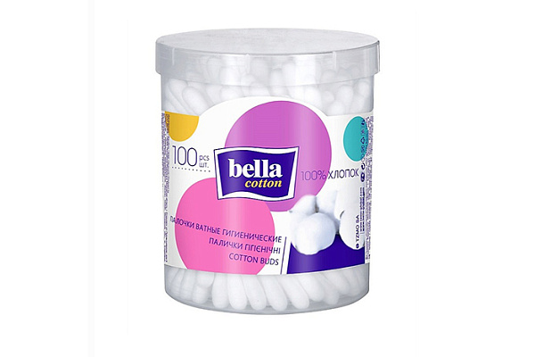 Ватные палочки BELLA cotton стакан 100шт