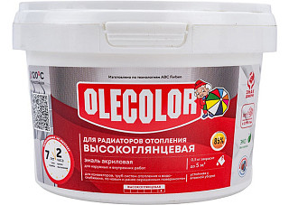 Эмаль акриловая для радиаторов отопления OLECOLOR высокоглянцевая (0,5кг)