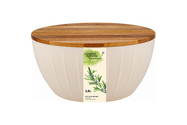 Салатник Sugar&Spice Rosemary 2,8л с деревянной крышкой