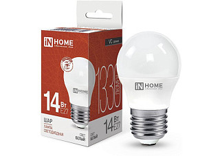 Лампа светодиодная IN HOME LED-ШАР-VC 14Вт 230В E27 4000K 1330Лм 10/100 (7829)