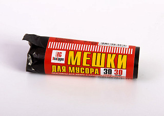 Мешки для мусора ЭКОНОМ ПНД 60л 6мкм в рулоне черные 30шт ADM PRO963C (1/50)