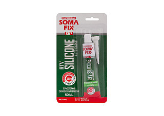 Герметик силиконовый SOMA FIX термостойкий RTV, красный, 50гр Турция S57 /24