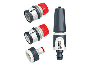 Набор для полива ELITECH Garden HF 006 4 пред. (насадка, 2 соединителя 1/2", переходник) (1/24)