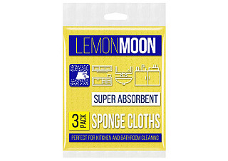 Салфетка трехслойная LEMON MOON 3шт вискоза аквафибра губчатые 15х18см L901 (1/18)